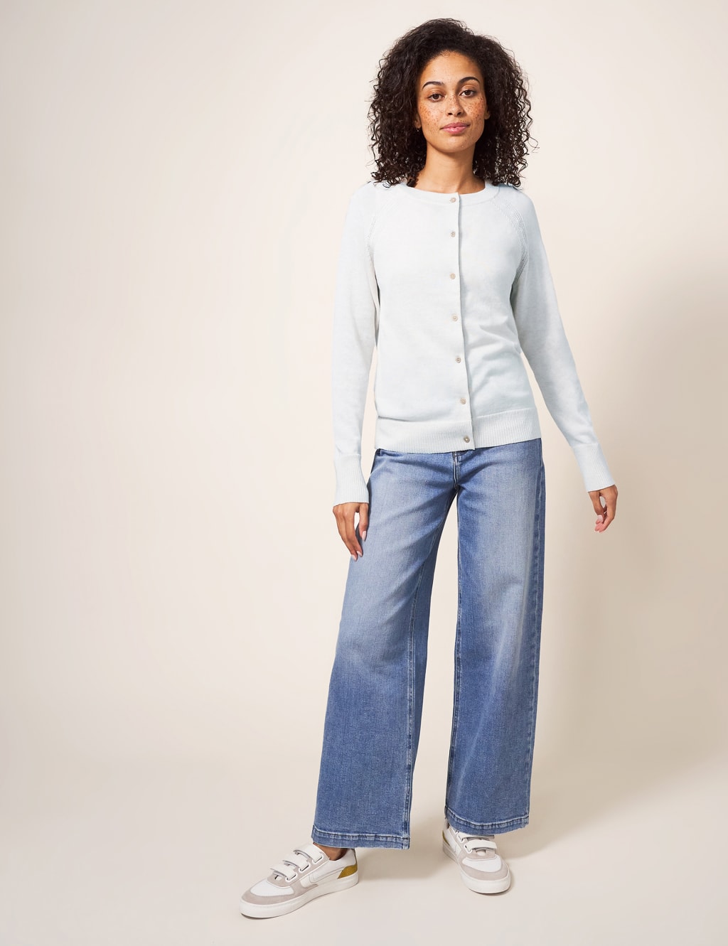 Pure Cotton Crew Neck Cardigan White Stuff M S