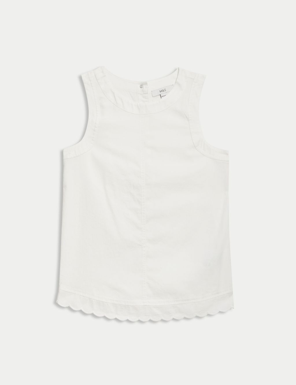 Pure Cotton Crew Neck Frill Detail Top 1 of 5