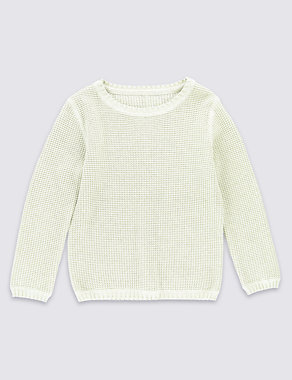 Pure Cotton Crew Neck Jumper (1-7 Years) Image 2 of 3