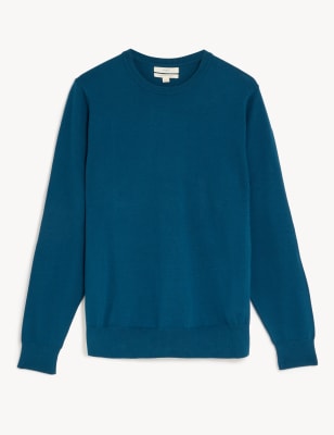 Pure Cotton Crew Neck Jumper Image 2 of 5