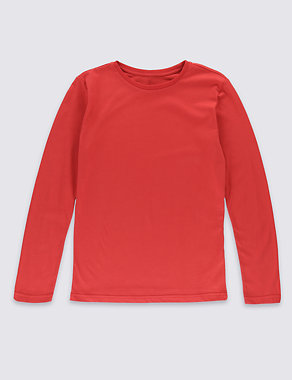 Pure Cotton Crew Neck Long Sleeve T-Shirt (5-14 Years) Image 2 of 3