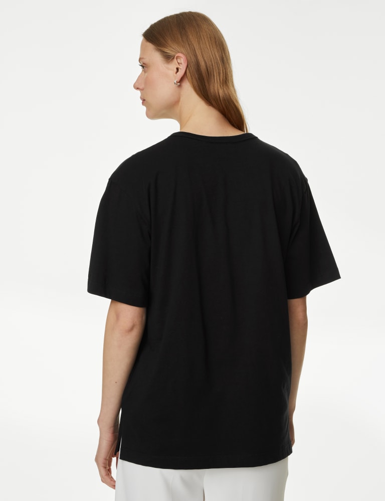 Pure Cotton Crew Neck Oversized T Shirt M S Collection M S