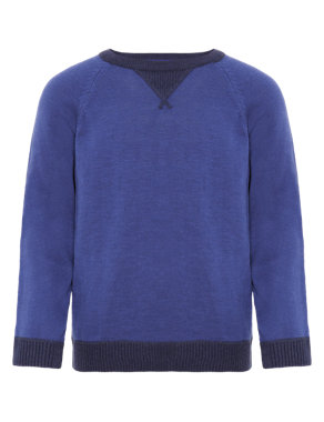 Pure Cotton Crew Neck Sweat Jumper (5-14 Years) Image 2 of 3