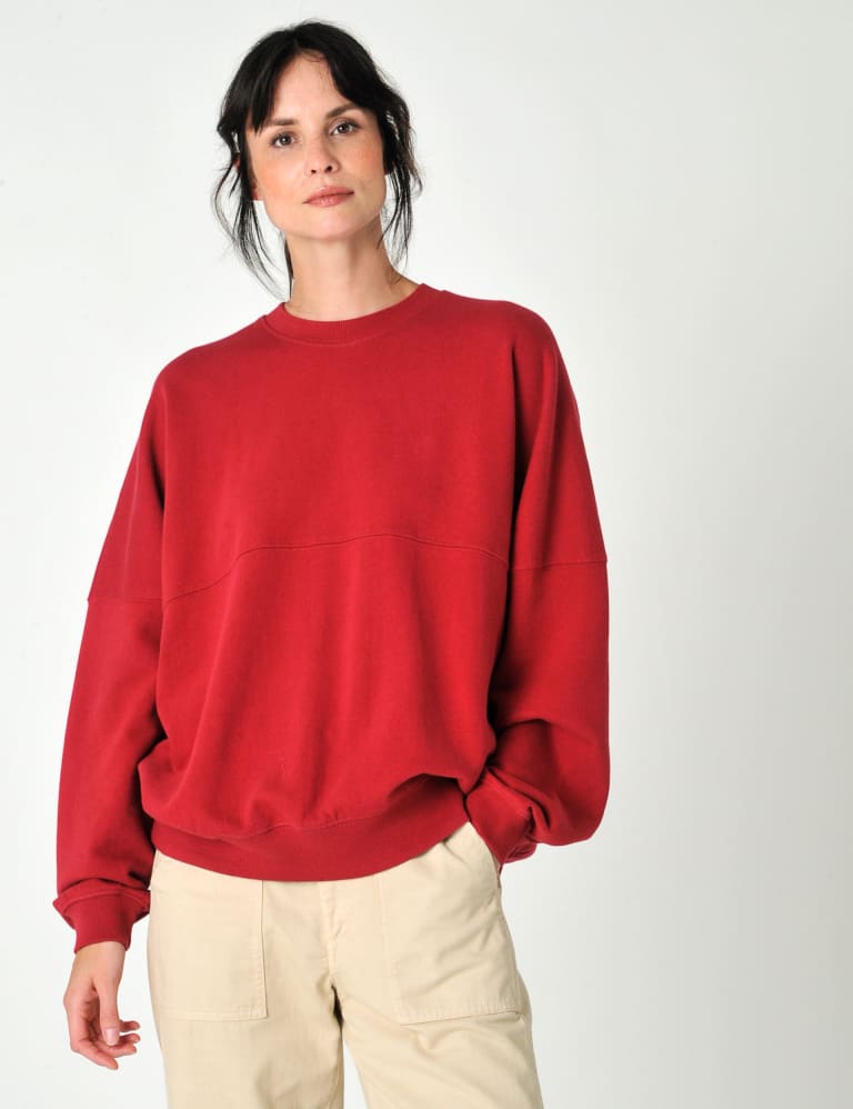 Pure Cotton Crew Neck Sweatshirt Burgs M S