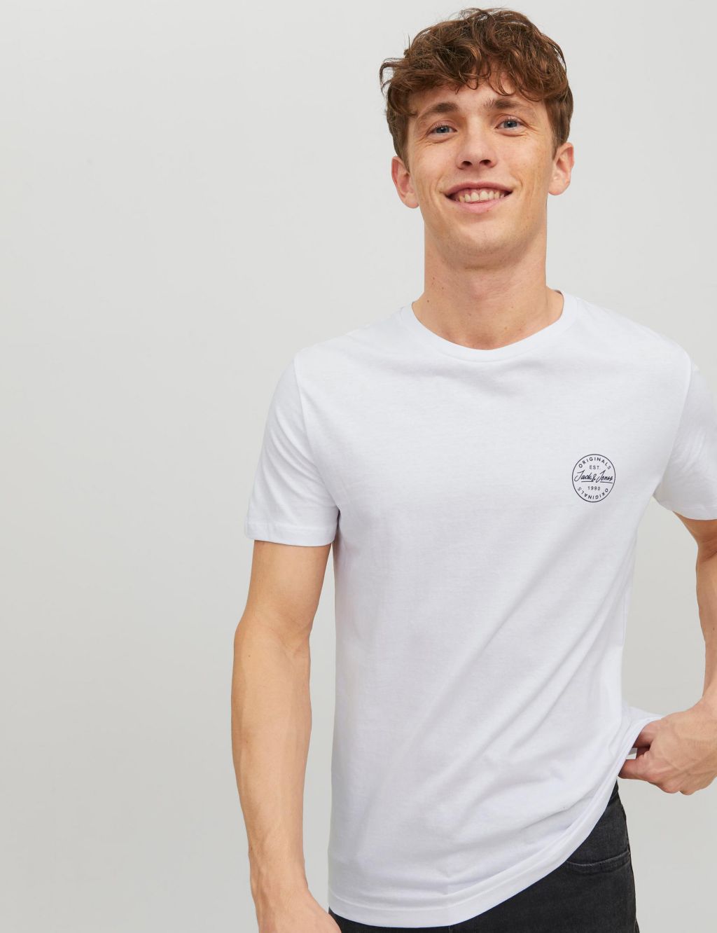 Pure Cotton Crew Neck T-Shirt | JACK & JONES | M&S