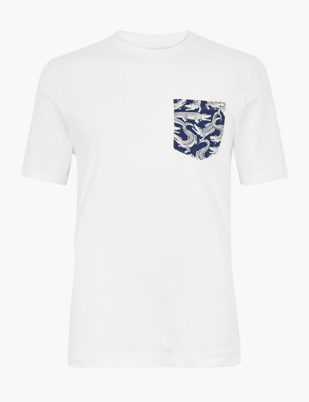 Pure Cotton Crocodile Print Pocket T-Shirt | M&S Collection | M&S