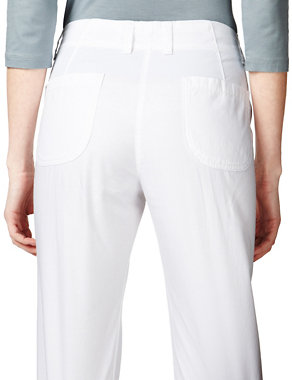 Pure Cotton Cropped Cargo Trousers Image 2 of 4