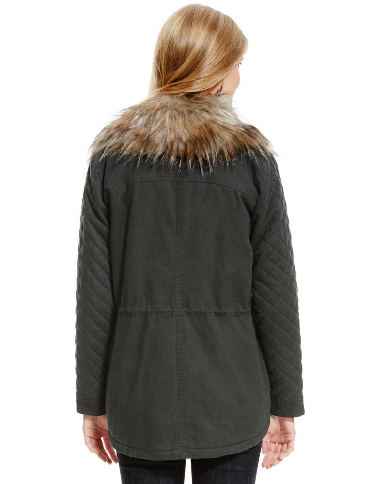 Pure Cotton Cropped Parka with Stormwear™ 4 of 5