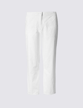 Pure Cotton Cropped Trousers Image 2 of 6