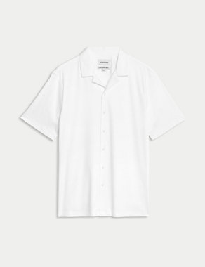 Pure Cotton Cuban Collar Jersey Shirt Image 2 of 5
