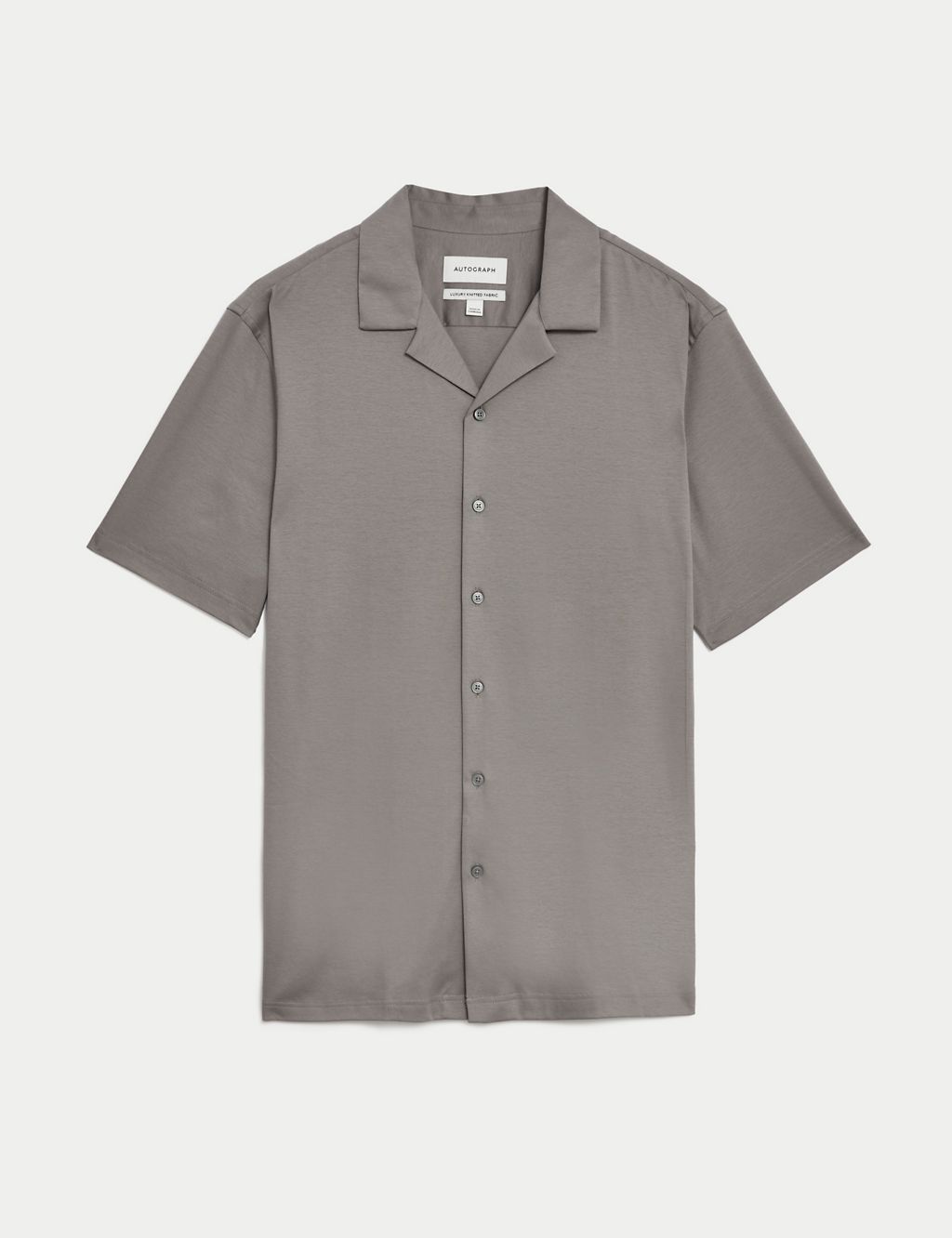 Pure Cotton Cuban Collar Jersey Shirt 1 of 6