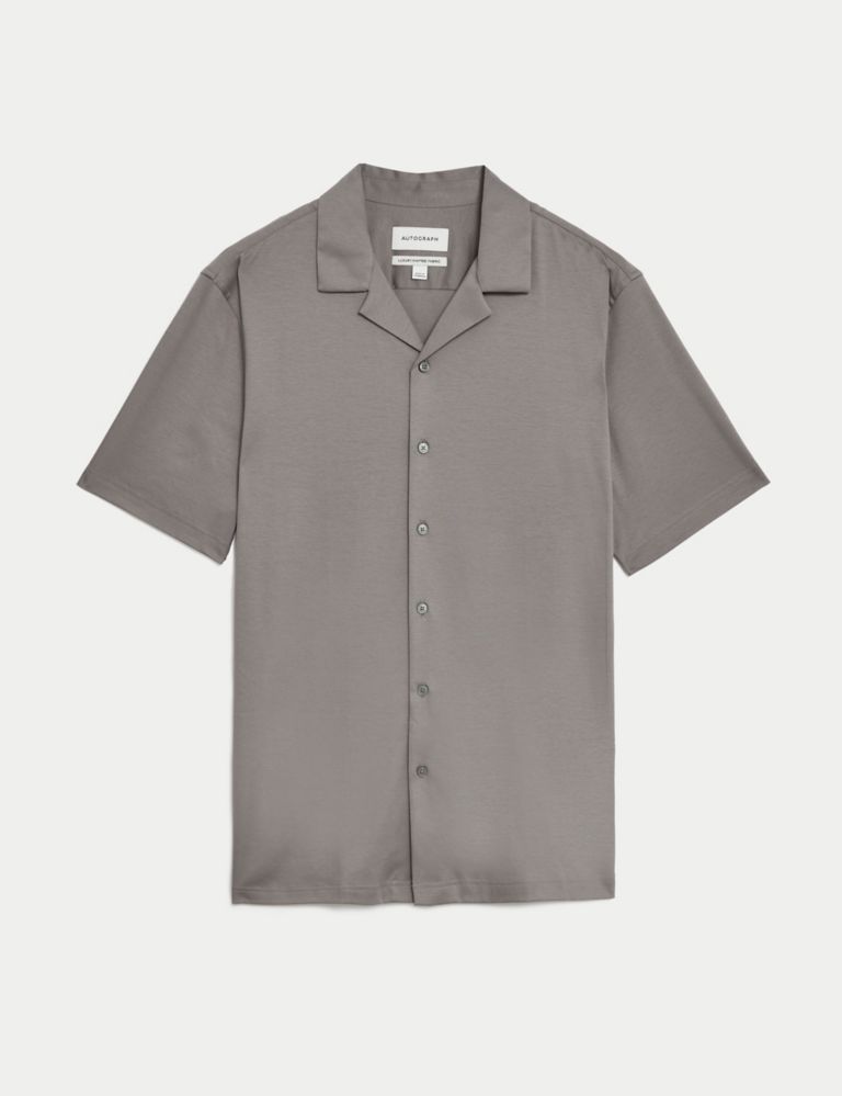 Pure Cotton Cuban Collar Jersey Shirt 3 of 6