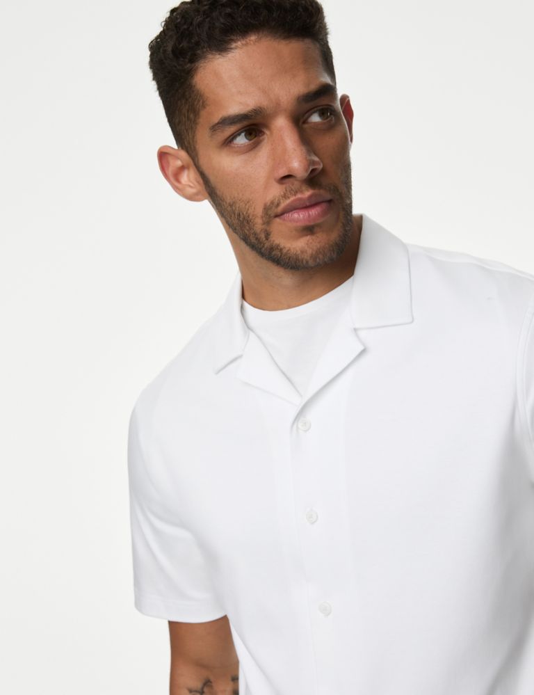 Pure Cotton Cuban Collar Jersey Shirt 3 of 5