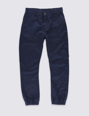 Pure Cotton Cuffed Chinos (5-14 Years) Image 2 of 3