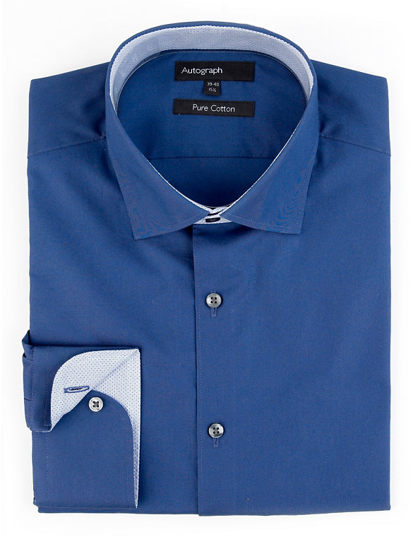 Pure Cotton Cutaway Collar Shirt Image 1 of 1