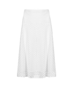 Pure Cotton Cutwork A-Line Skirt Image 2 of 4