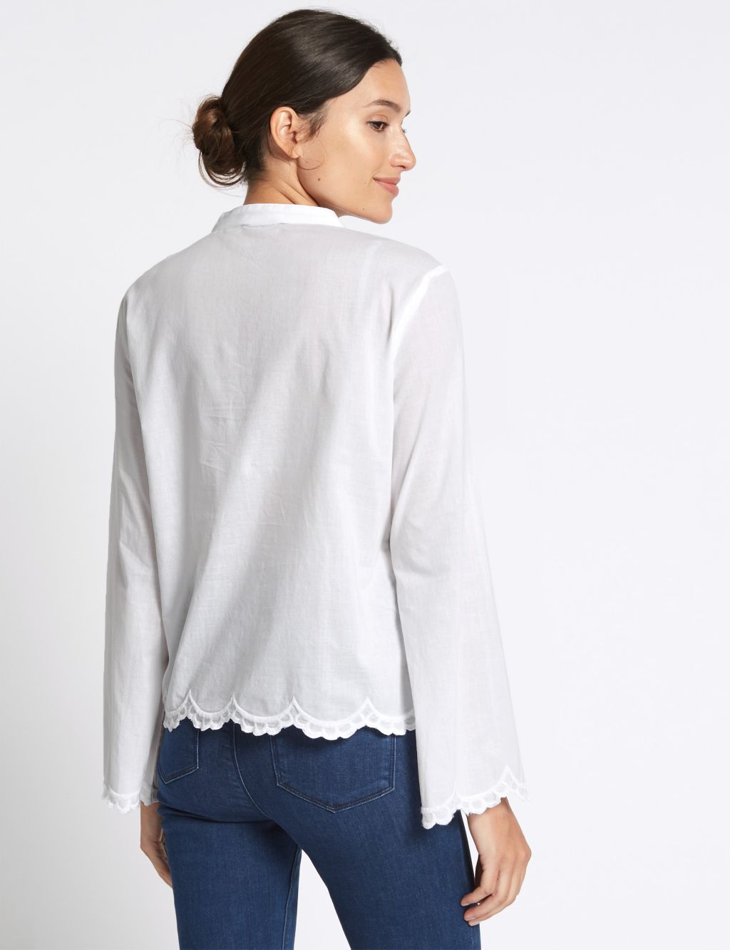Pure Cotton Cutwork Bell Sleeve Blouse 4 of 5