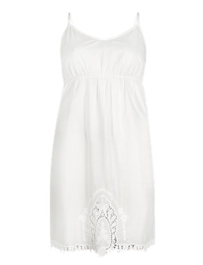 Pure Cotton Cutwork Embroidered Chemise Image 2 of 3