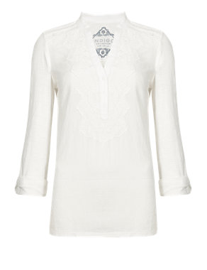 Pure Cotton Cutwork Shirt Image 2 of 4