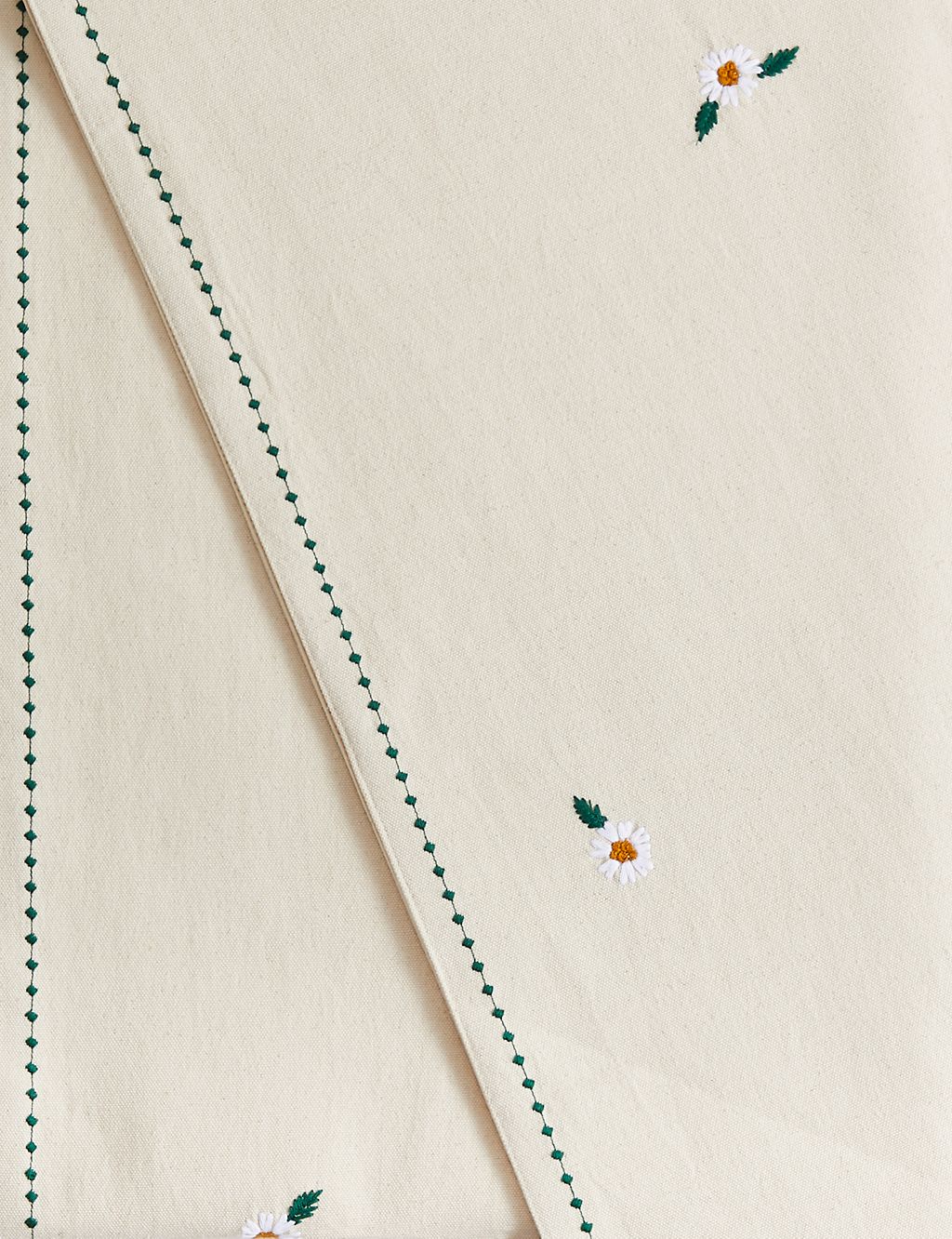 Pure Cotton Daisy Embroidered Table Runner 2 of 2