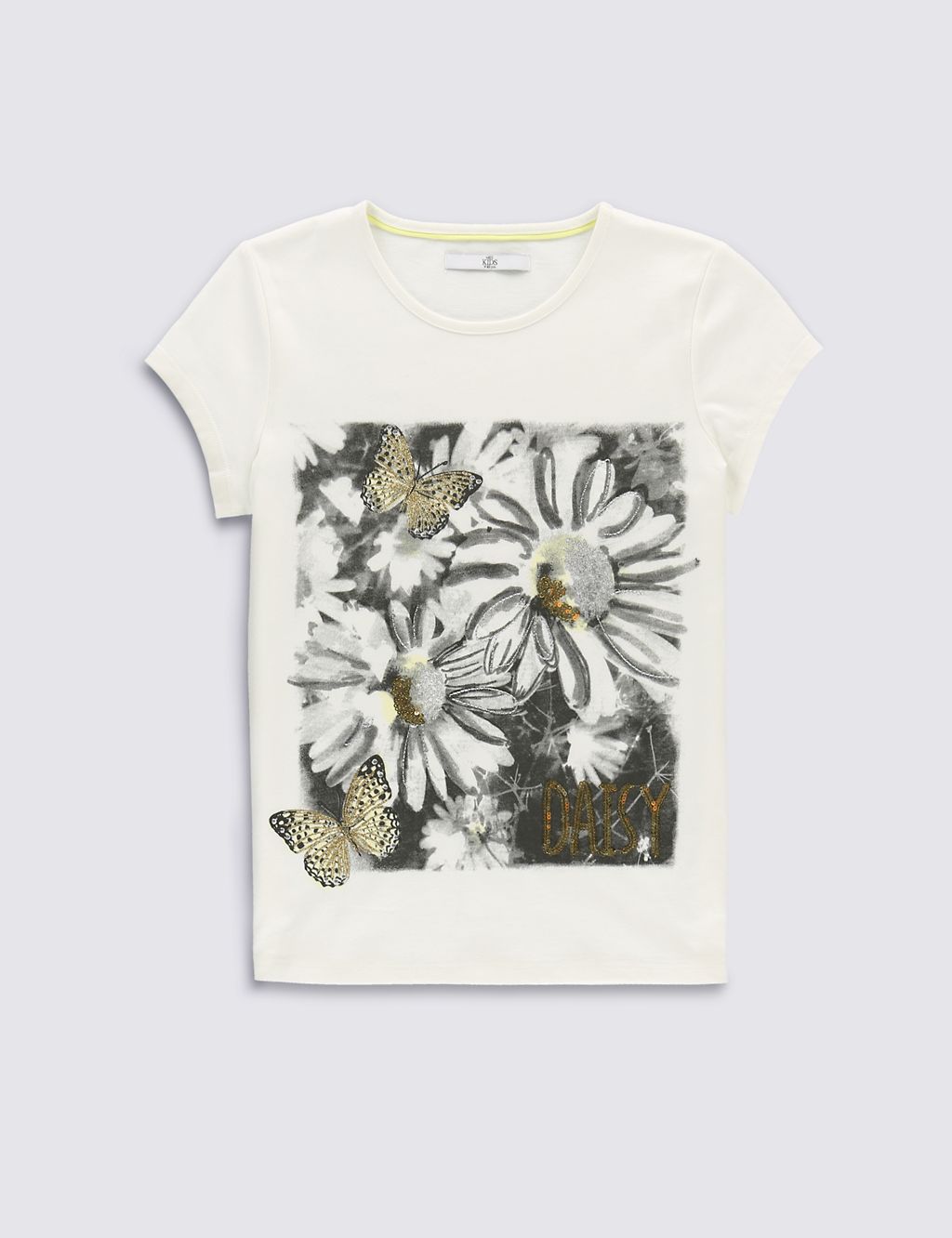 Pure Cotton Daisy Print T-Shirt (5-14 Years) 1 of 3