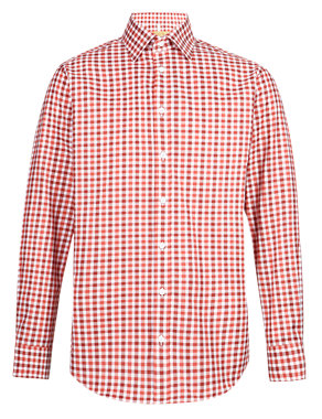 Pure Cotton Dante Checked Shirt Image 2 of 3
