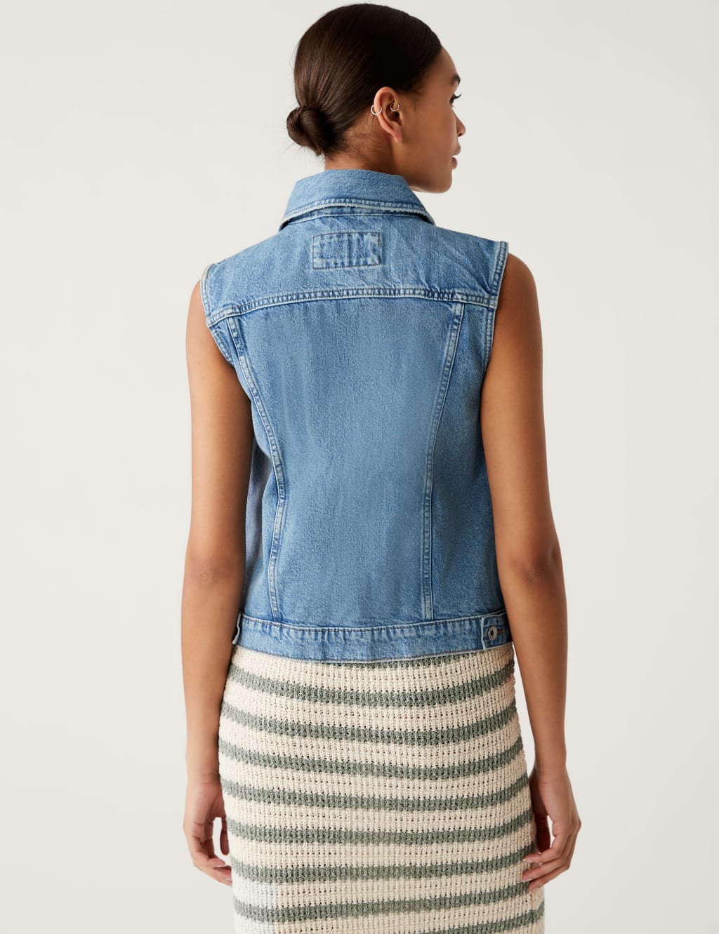 Pure Cotton Denim Collared Gilet M&S Collection M&S