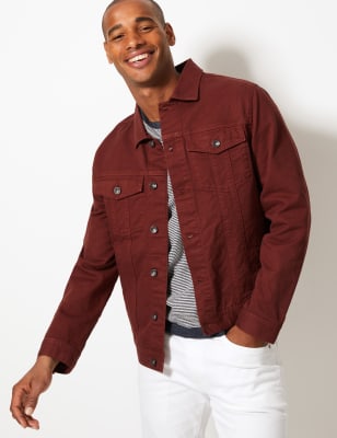 Mens maroon 2025 denim jacket