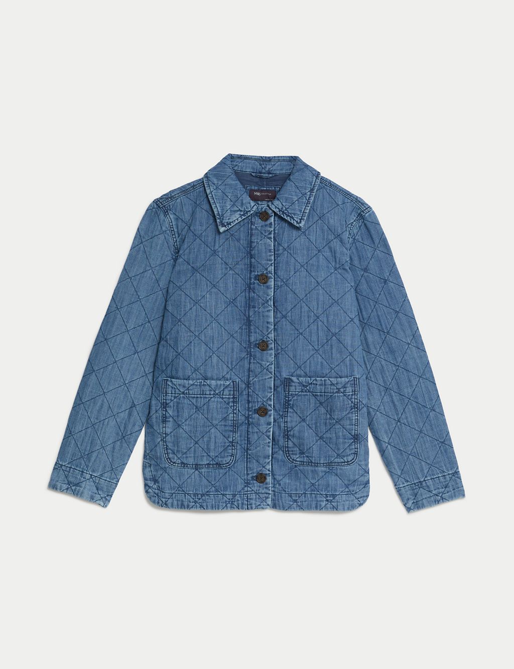 Pure Cotton Denim Quilted Shacket 1 of 6