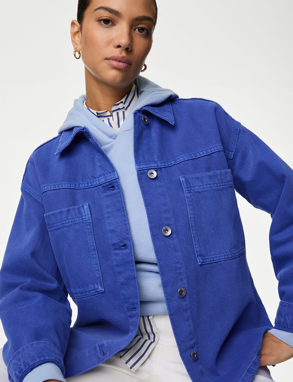 Pure Cotton Denim Relaxed Shacket 3 of 6
