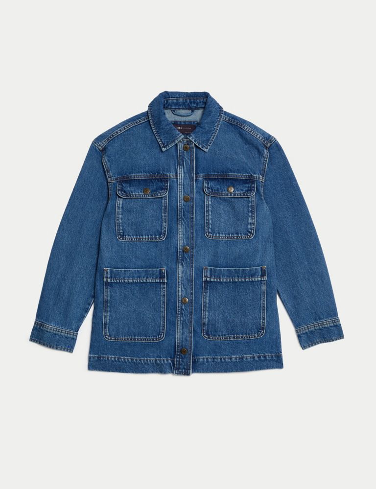 Pure Cotton Denim Relaxed Utility Jacket 2 of 6