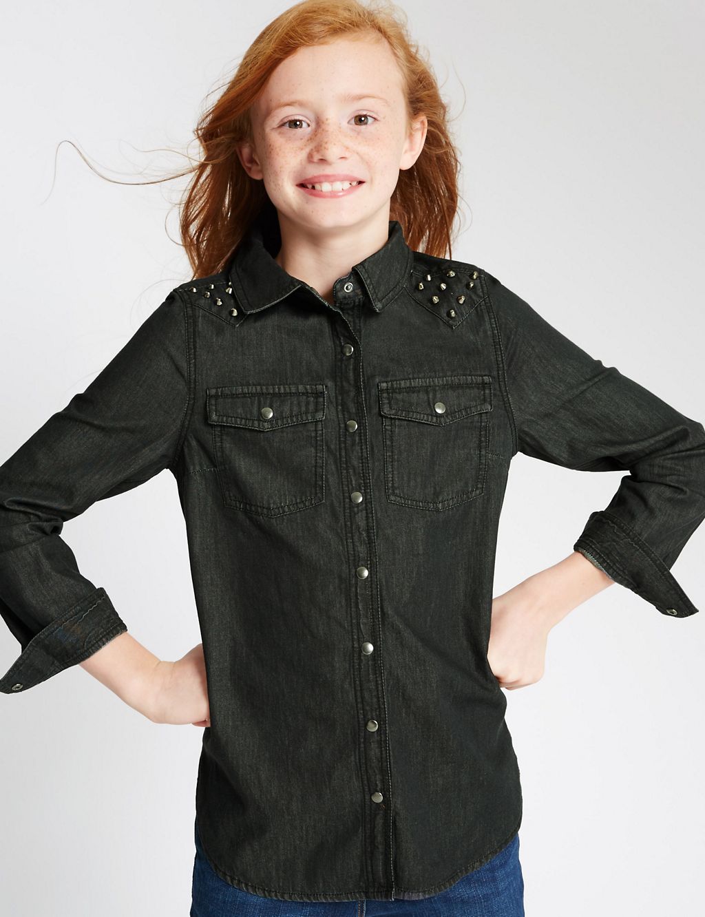 Pure Cotton Denim Shirt with StayNEW™ (5-14 Years) 3 of 5
