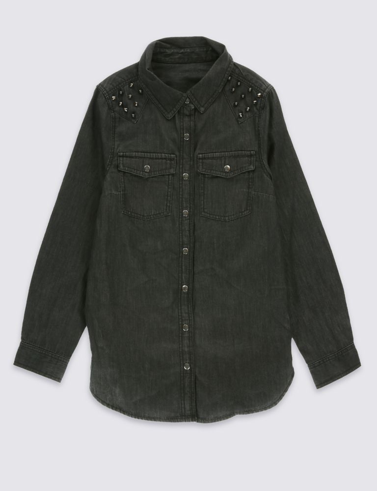 Pure Cotton Denim Shirt with StayNEW™ (5-14 Years) 2 of 5