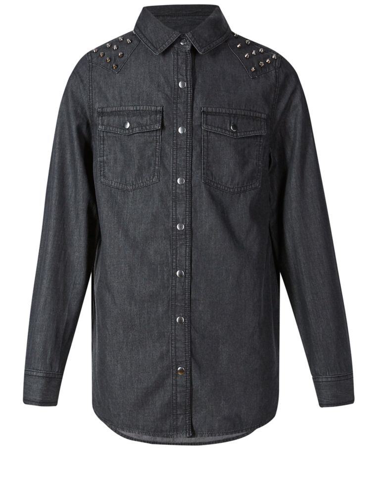 Pure Cotton Denim Shirt with StayNEW™ (5-14 Years) 4 of 5