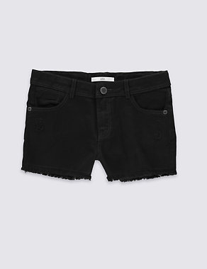 Pure Cotton Denim Shorts (5-14 Years) Image 2 of 3