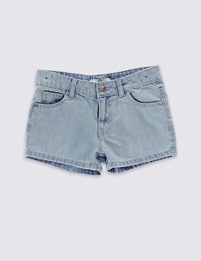 Pure Cotton Denim Shorts (5-14 Years) Image 2 of 3