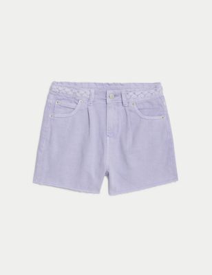 Pure Cotton Denim Shorts(6-16 Yrs) Image 2 of 5