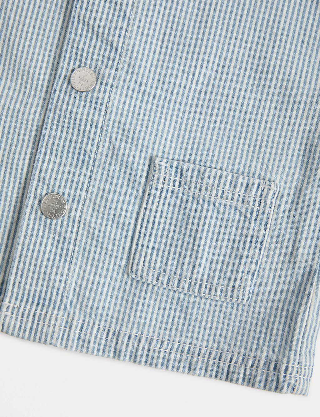 Pure Cotton Denim Striped Jacket (0–3 Yrs) 2 of 3