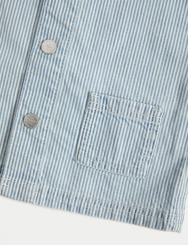 Pure Cotton Denim Striped Jacket (0–3 Yrs) 3 of 3
