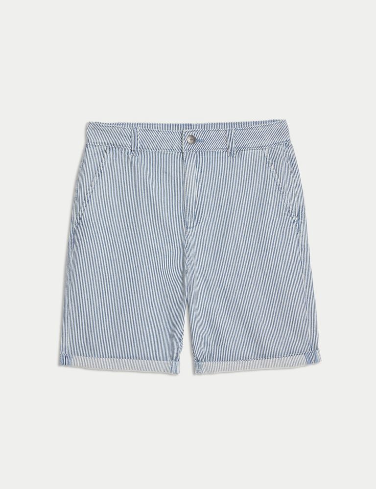 Pure Cotton Denim Striped Shorts (6-16 Yrs) 2 of 5