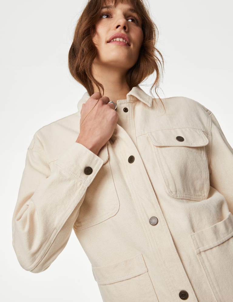 Buy Pure Cotton Denim Utility Jacket | M&S Collection | M&S