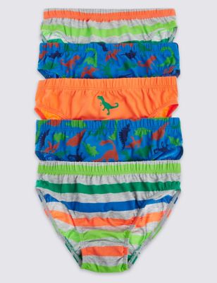 Pure Cotton Dino Briefs (2-7 Years) Image 1 of 1