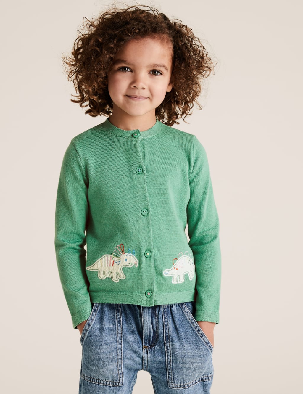 Pure Cotton Dinosaur Cardigan (27 Yrs) M&S