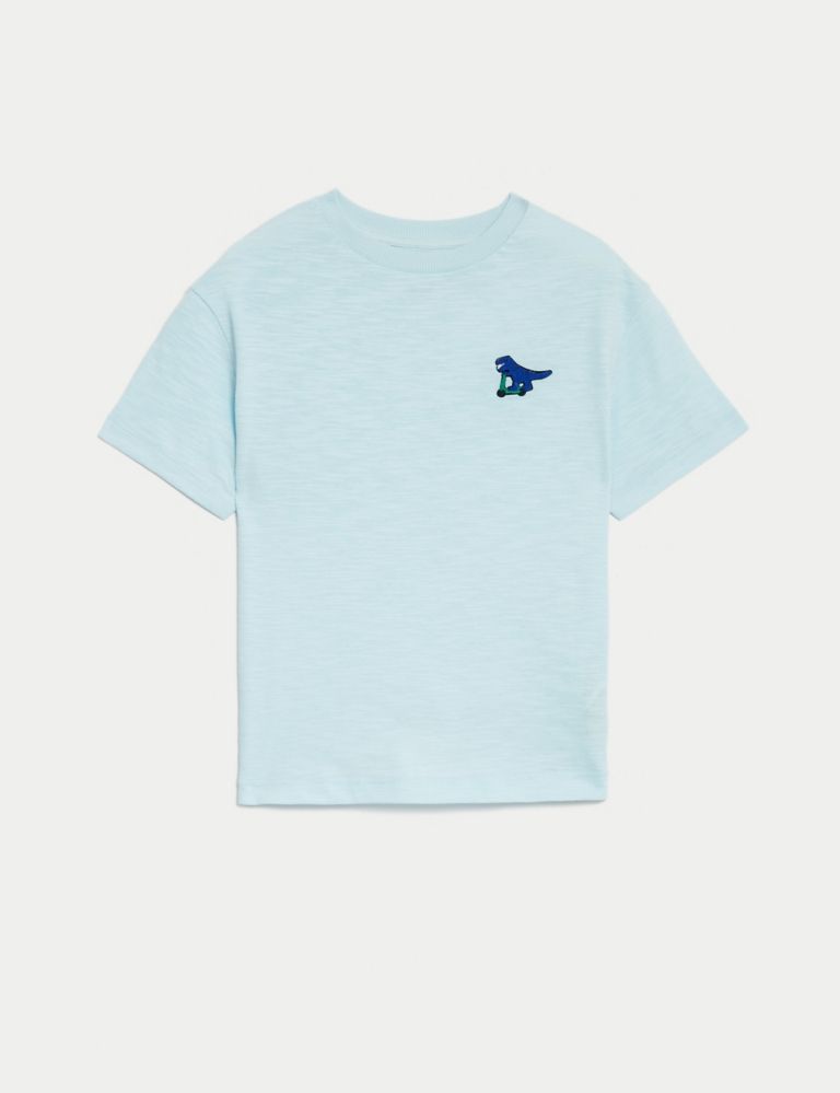 Pure Cotton Dinosaur Graphic T-Shirt (2-8 Yrs) 1 of 2