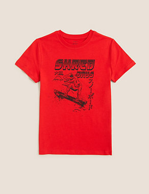 Pure Cotton Dinosaur Print T-Shirt (6-16 Yrs) Image 2 of 4