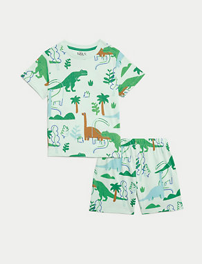 Pure Cotton Dinosaur Pyjamas (1-8 Yrs) Image 2 of 5
