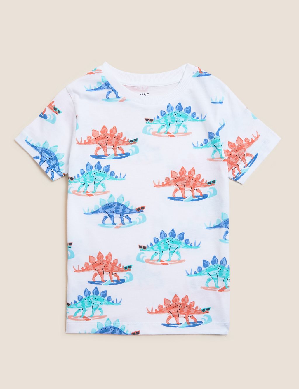 Pure Cotton Dinosaur T-Shirt (2-7 Yrs) 1 of 4