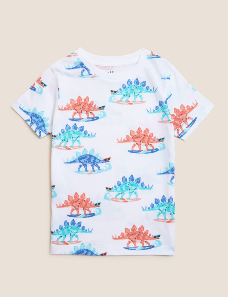 Pure Cotton Dinosaur T-Shirt (2-7 Yrs) 2 of 4