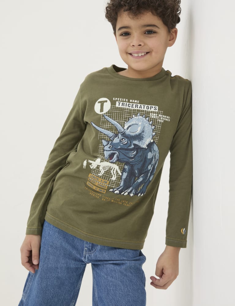 Pure Cotton Dinosaur T-Shirt (3-13 Yrs) 1 of 6