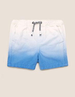 Pure Cotton Dip Dye Rugby Shorts (2-7 Yrs) Image 2 of 5